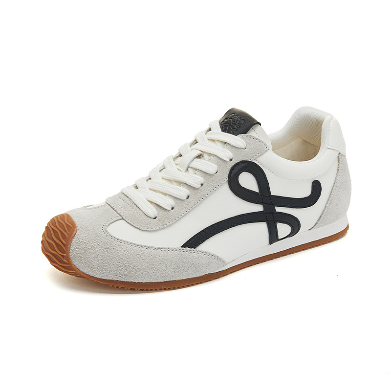 Men's Genuine Leather Casual Sneakers, Flat Low-Top Walking Shoes for Spring and Autumn