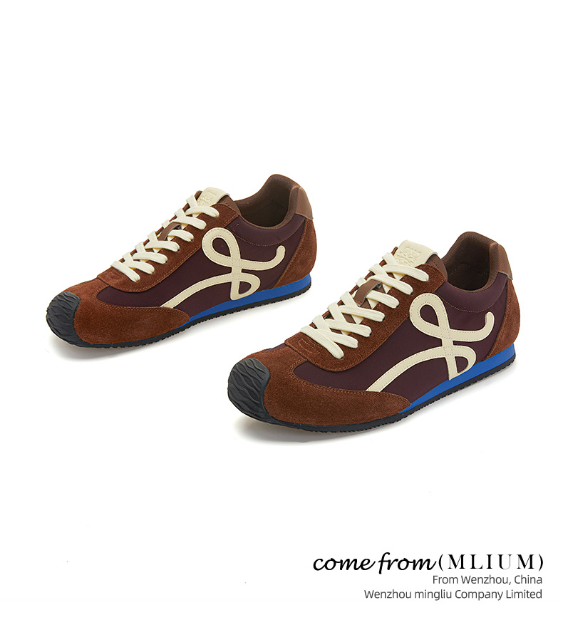 Men's Genuine Leather Casual Sneakers, Flat Low-Top Walking Shoes for Spring and Autumn
