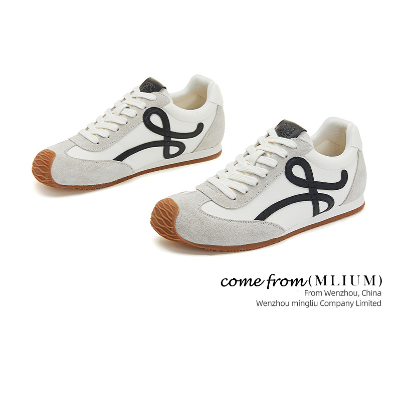 Men's Genuine Leather Casual Sneakers, Flat Low-Top Walking Shoes for Spring and Autumn