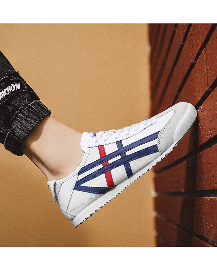 Men's Casual PU Leather Slip-On Shoes, Low-Top Round Toe Retro Style for Spring