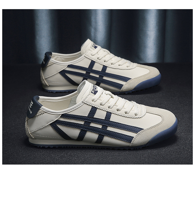 Men's Casual PU Leather Slip-On Shoes, Low-Top Round Toe Retro Style for Spring