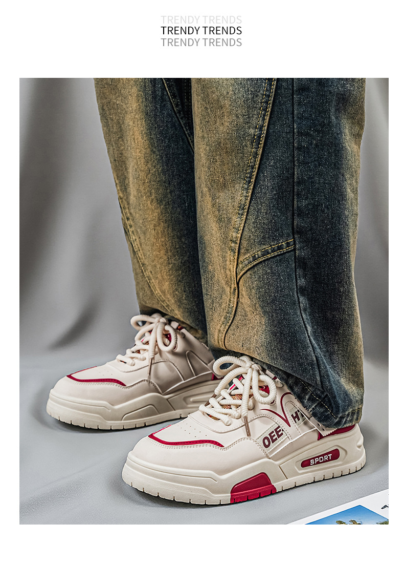 Men's Casual Slip-On Shoes Low-Top Breathable Faux Leather Sneakers for Spring