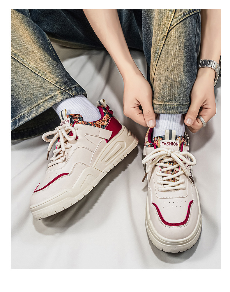Men's Casual Slip-On Shoes Low-Top Breathable Faux Leather Sneakers for Spring