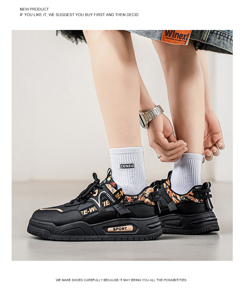 Men's Casual Slip-On Shoes Low-Top Breathable Faux Leather Sneakers for Spring