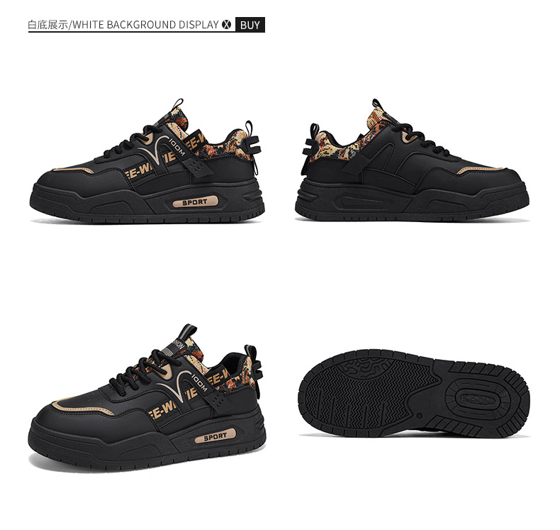 Men's Casual Slip-On Shoes Low-Top Breathable Faux Leather Sneakers for Spring