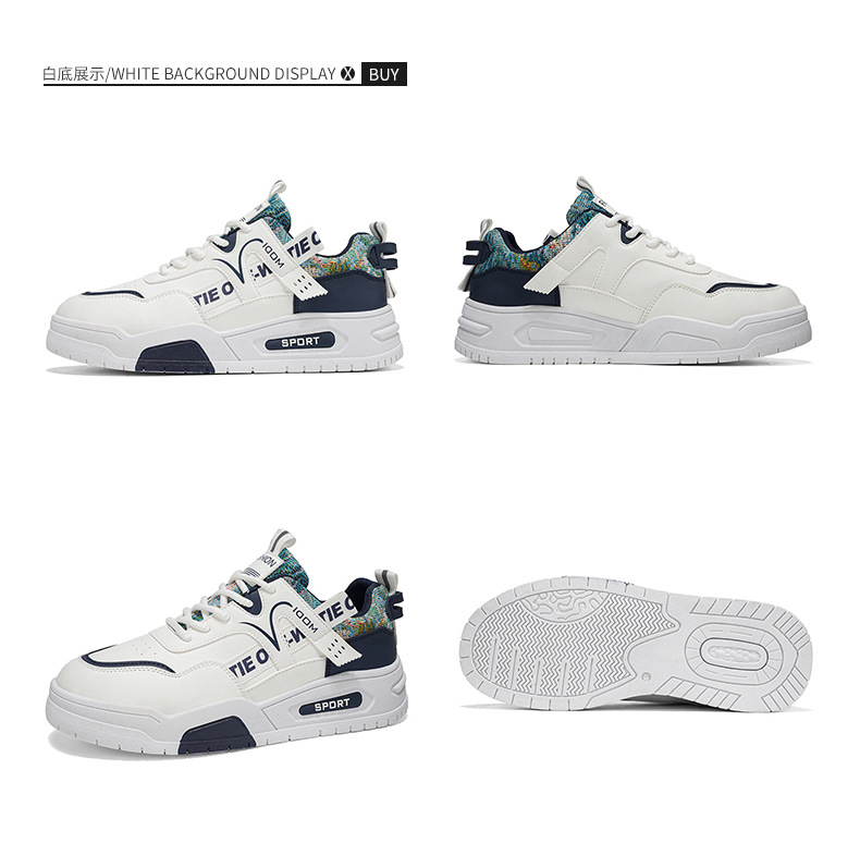 Men's Casual Slip-On Shoes Low-Top Breathable Faux Leather Sneakers for Spring