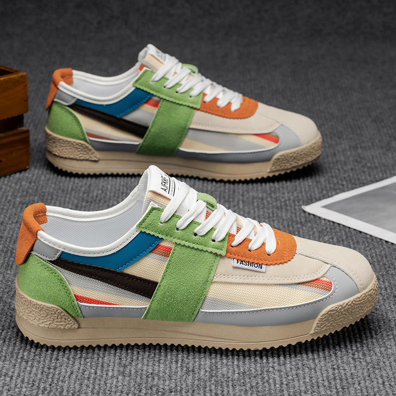 Men's Canvas Casual Shoes, Lightweight Breathable Low-Top Sneakers for Spring Summer