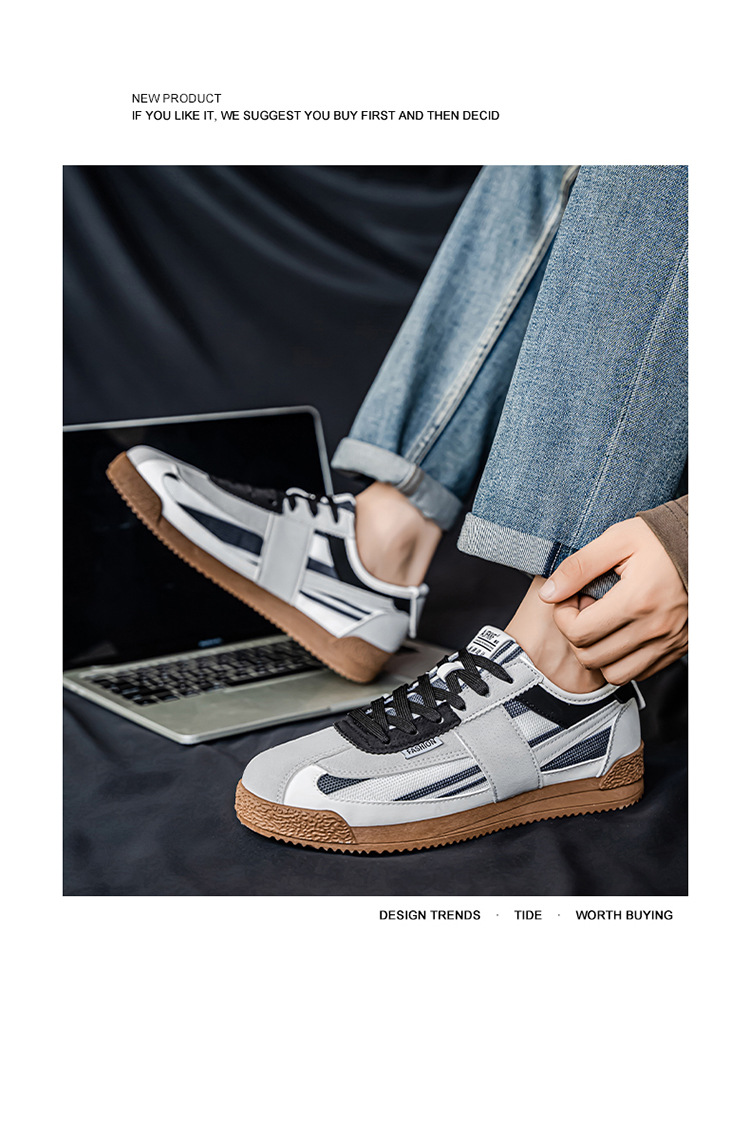 Men's Canvas Casual Shoes, Lightweight Breathable Low-Top Sneakers for Spring Summer