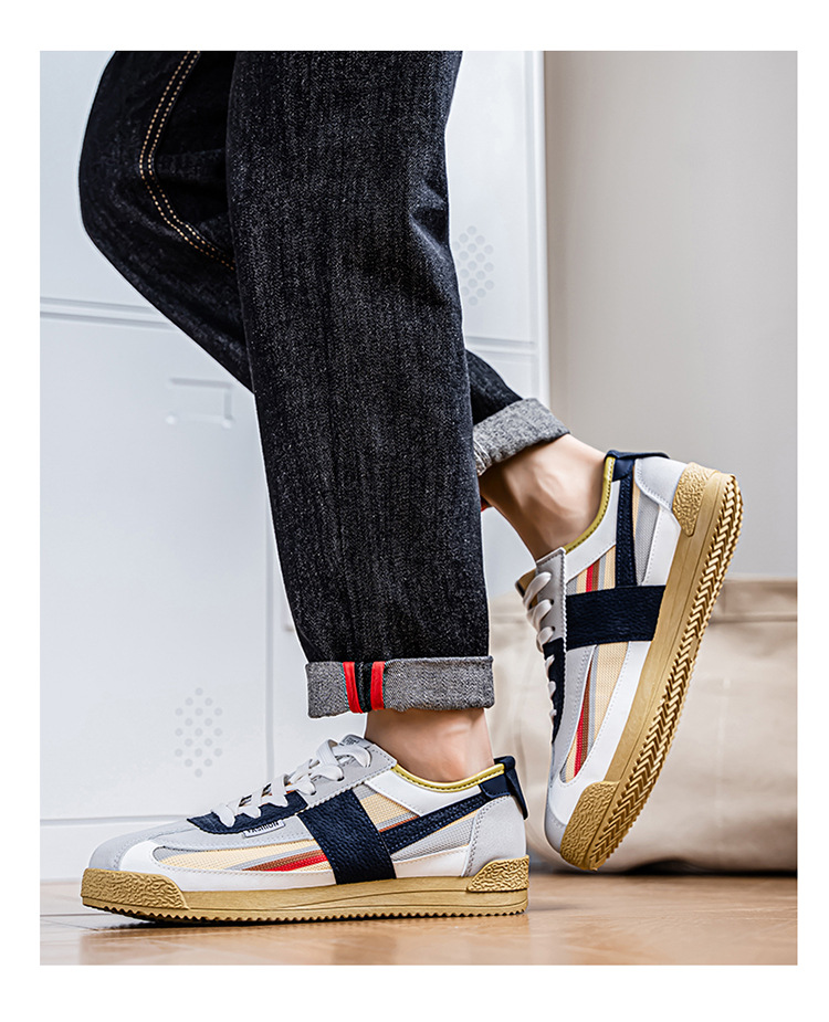 Men's Canvas Casual Shoes, Lightweight Breathable Low-Top Sneakers for Spring Summer