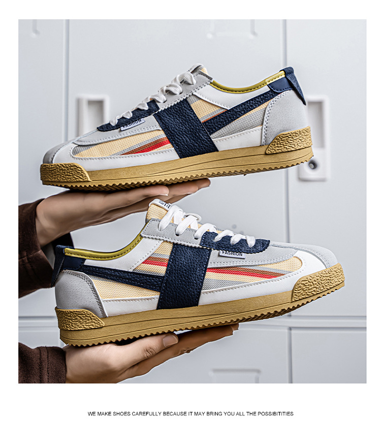 Men's Canvas Casual Shoes, Lightweight Breathable Low-Top Sneakers for Spring Summer