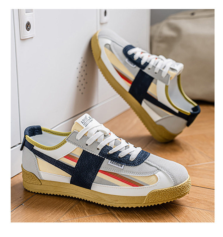 Men's Canvas Casual Shoes, Lightweight Breathable Low-Top Sneakers for Spring Summer