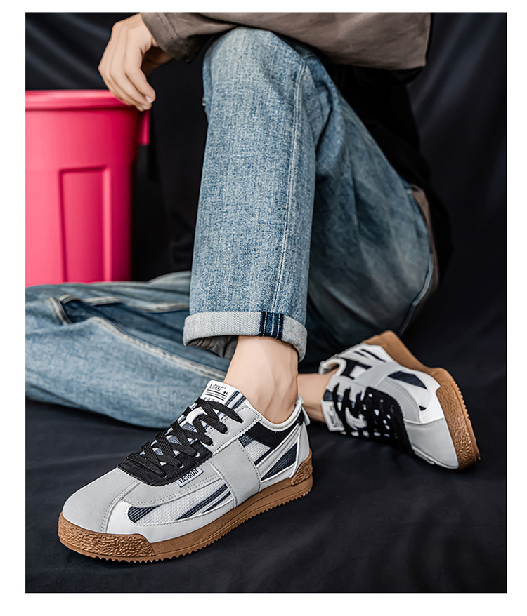 Men's Canvas Casual Shoes, Lightweight Breathable Low-Top Sneakers for Spring Summer