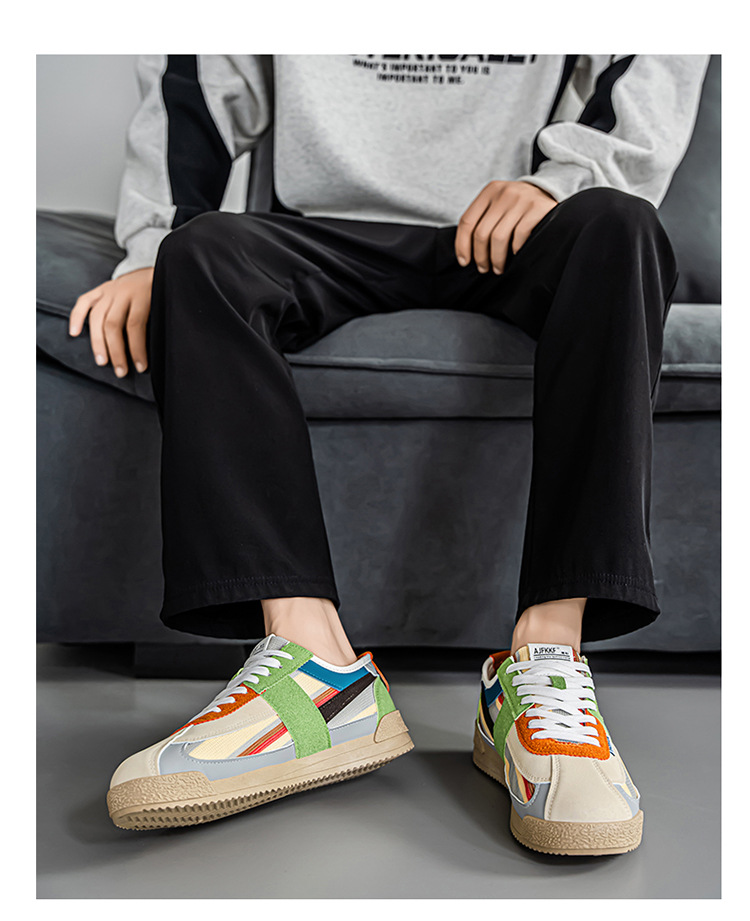 Men's Canvas Casual Shoes, Lightweight Breathable Low-Top Sneakers for Spring Summer