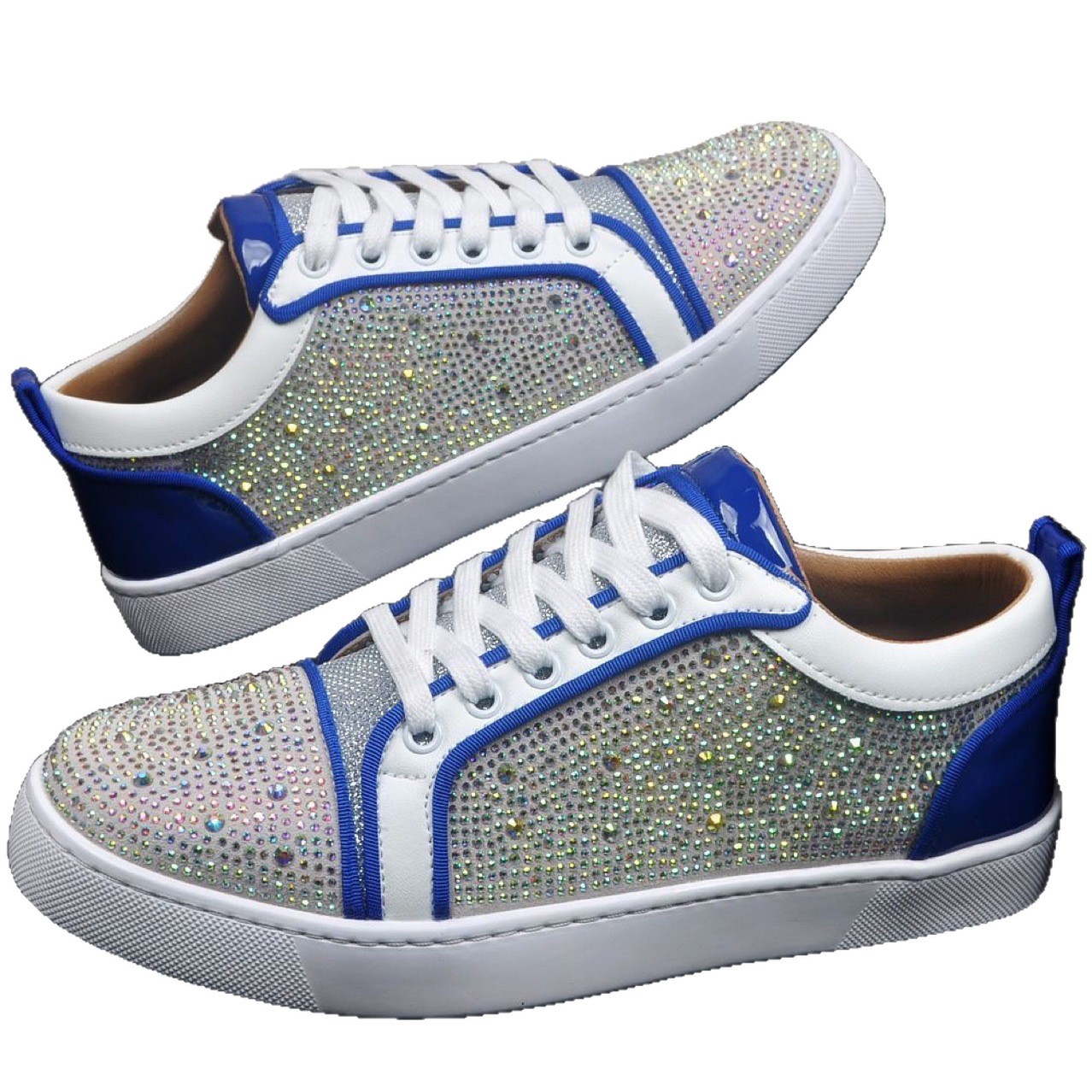 Men's Low-Top Skate Shoes with Sequins, Round Toe, Flat Heel, Unisex, Summer