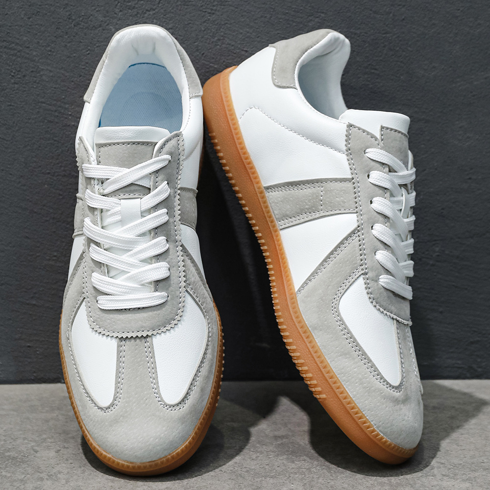 Men's Breathable Casual Loafer Shoes, Flat Round Toe Leather Sneakers for Daily Wear