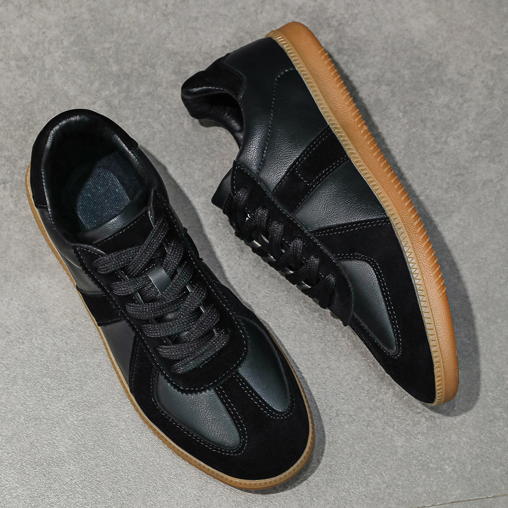 Men's Breathable Casual Loafer Shoes, Flat Round Toe Leather Sneakers for Daily Wear