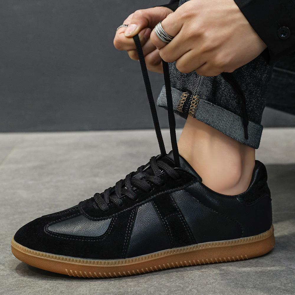Men's Breathable Casual Loafer Shoes, Flat Round Toe Leather Sneakers for Daily Wear