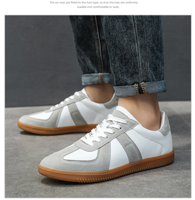 Men's Breathable Casual Loafer Shoes, Flat Round Toe Leather Sneakers for Daily Wear