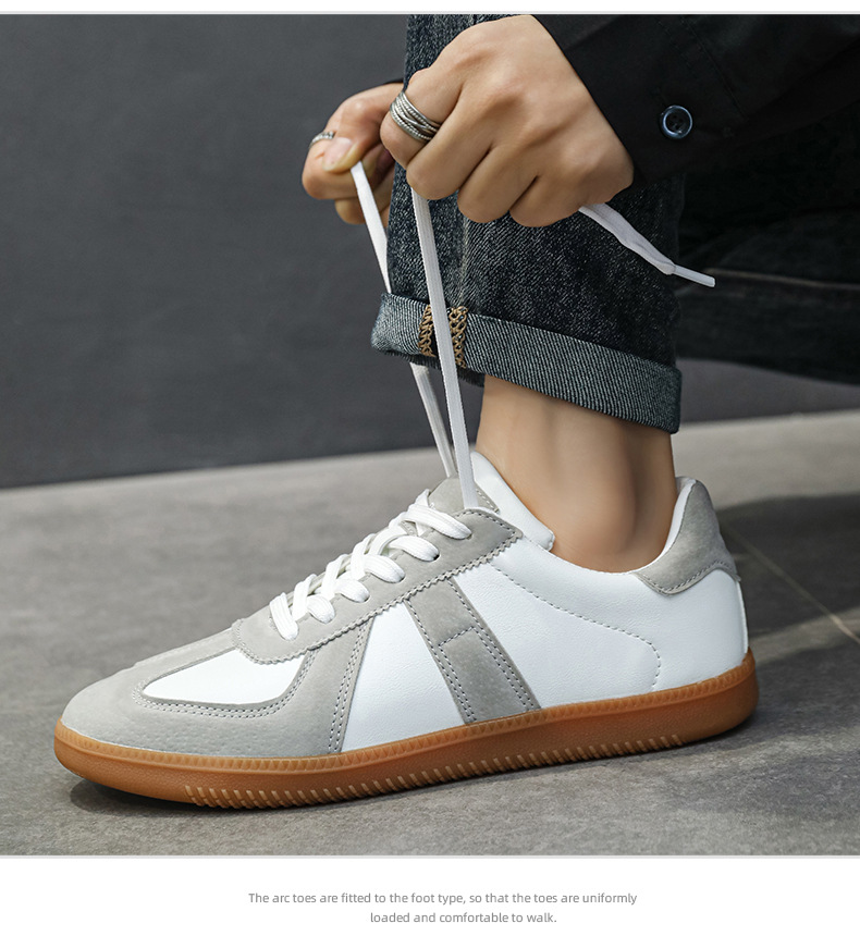 Men's Breathable Casual Loafer Shoes, Flat Round Toe Leather Sneakers for Daily Wear