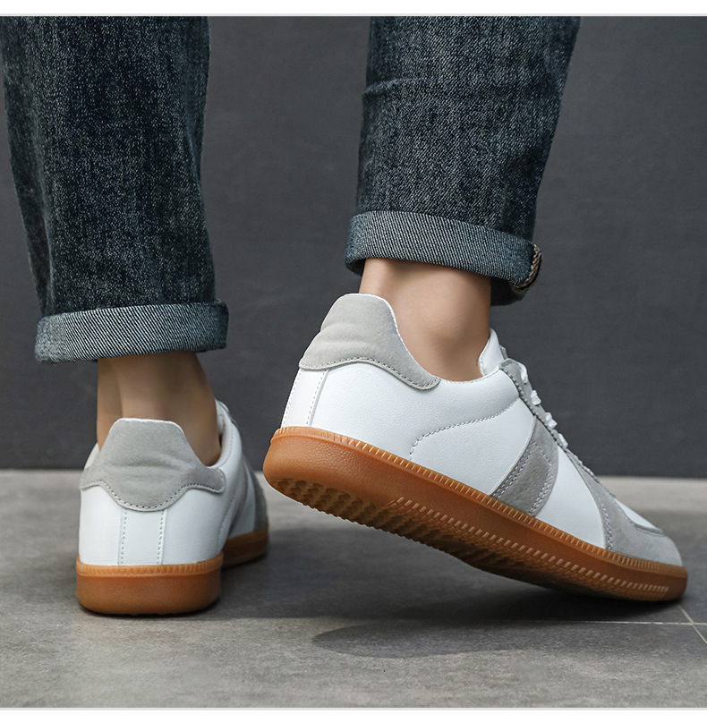 Men's Breathable Casual Loafer Shoes, Flat Round Toe Leather Sneakers for Daily Wear