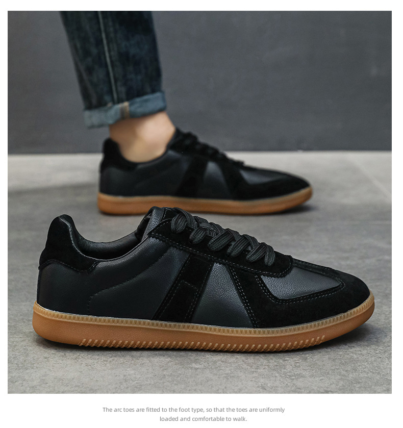 Men's Breathable Casual Loafer Shoes, Flat Round Toe Leather Sneakers for Daily Wear