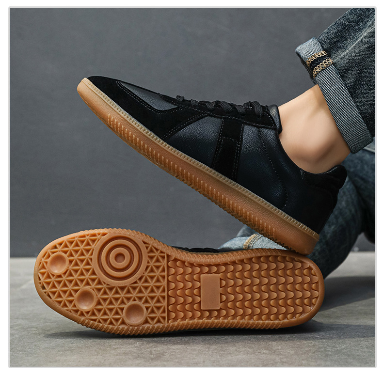 Men's Breathable Casual Loafer Shoes, Flat Round Toe Leather Sneakers for Daily Wear