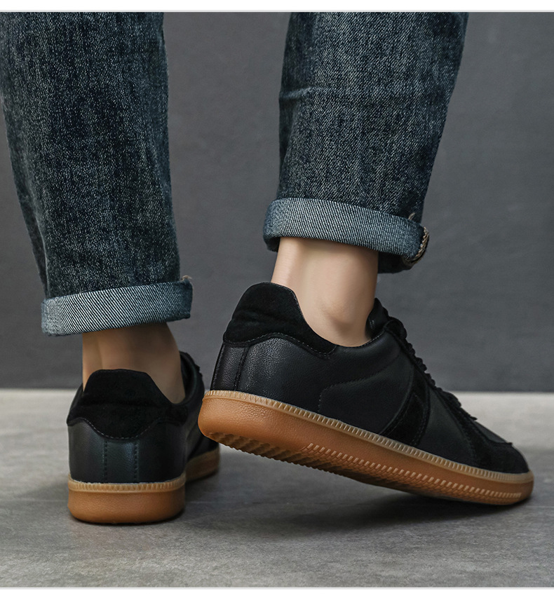 Men's Breathable Casual Loafer Shoes, Flat Round Toe Leather Sneakers for Daily Wear
