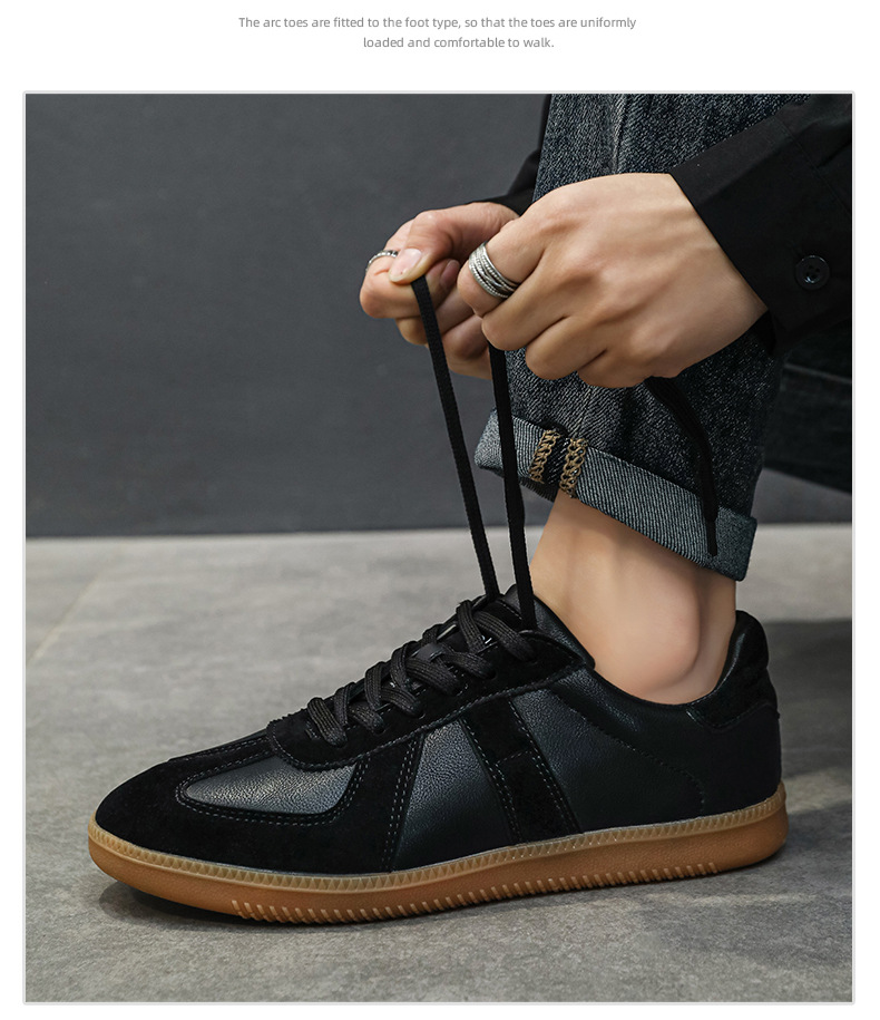 Men's Breathable Casual Loafer Shoes, Flat Round Toe Leather Sneakers for Daily Wear