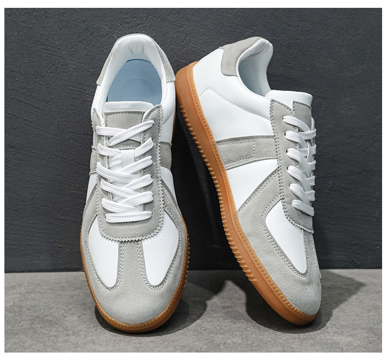 Men's Breathable Casual Loafer Shoes, Flat Round Toe Leather Sneakers for Daily Wear