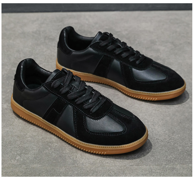 Men's Breathable Casual Loafer Shoes, Flat Round Toe Leather Sneakers for Daily Wear