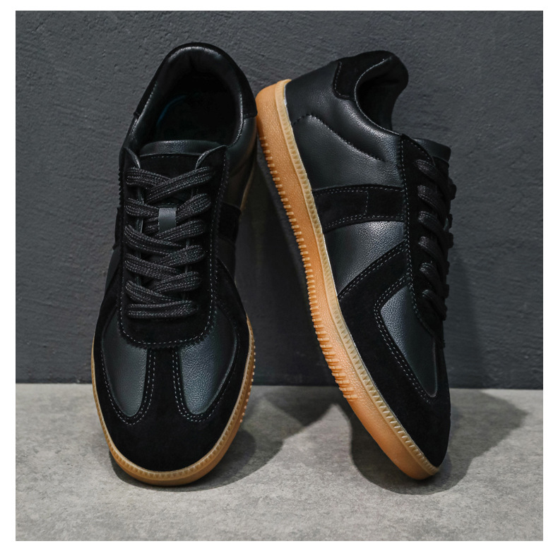 Men's Breathable Casual Loafer Shoes, Flat Round Toe Leather Sneakers for Daily Wear
