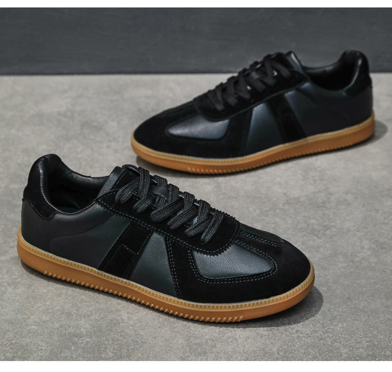 Men's Breathable Casual Loafer Shoes, Flat Round Toe Leather Sneakers for Daily Wear