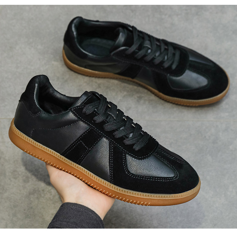 Men's Breathable Casual Loafer Shoes, Flat Round Toe Leather Sneakers for Daily Wear