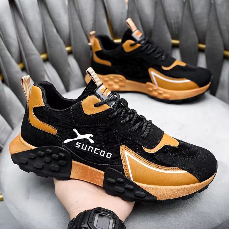 Men's Chunky Sneakers Low Top Breathable Casual Shoes for Running