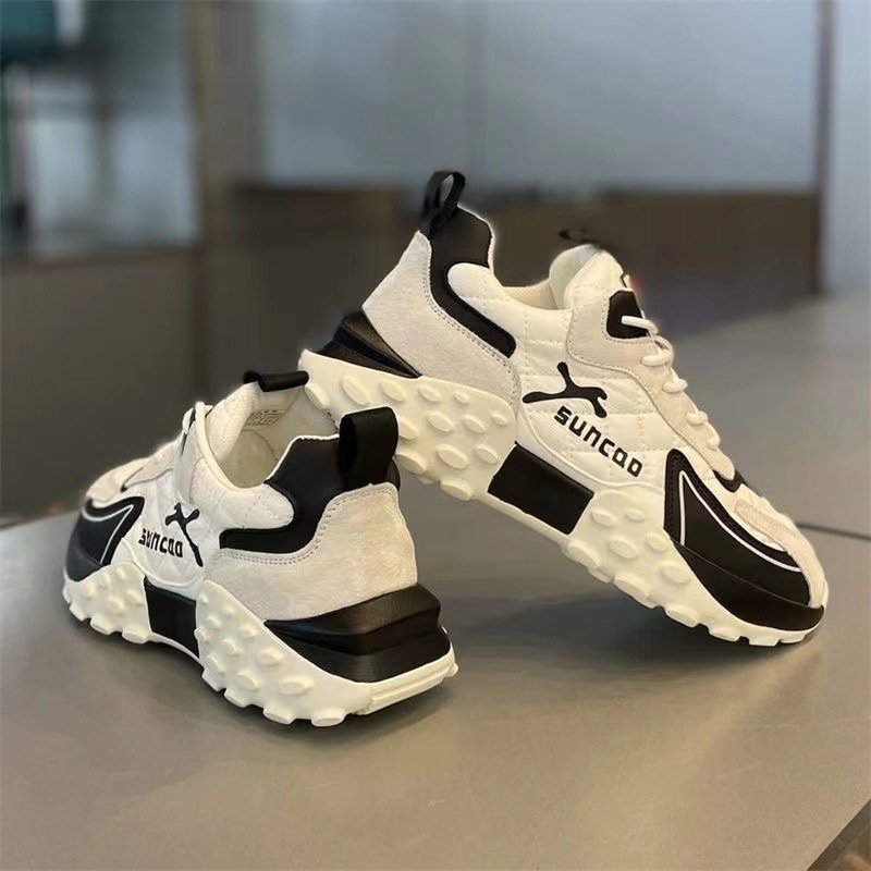 Men's Chunky Sneakers Low Top Breathable Casual Shoes for Running