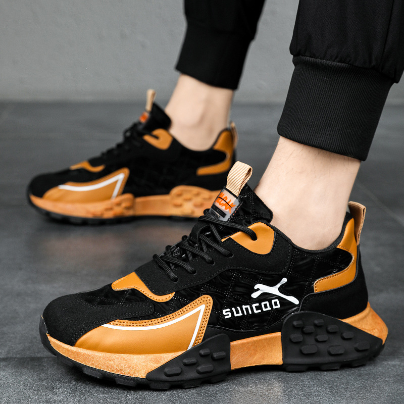 Men's Chunky Sneakers Low Top Breathable Casual Shoes for Running
