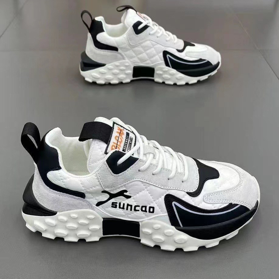 Men's Chunky Sneakers Low Top Breathable Casual Shoes for Running
