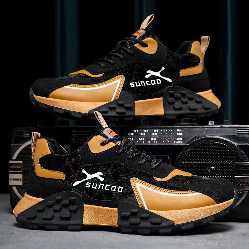 Men's Chunky Sneakers Low Top Breathable Casual Shoes for Running