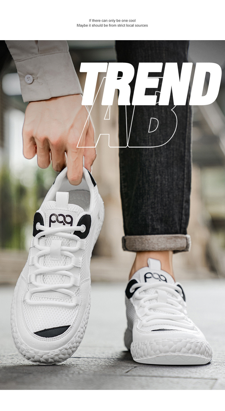 Men's Breathable Mesh Casual Shoes, Lightweight Comfortable Low-Top Sneakers