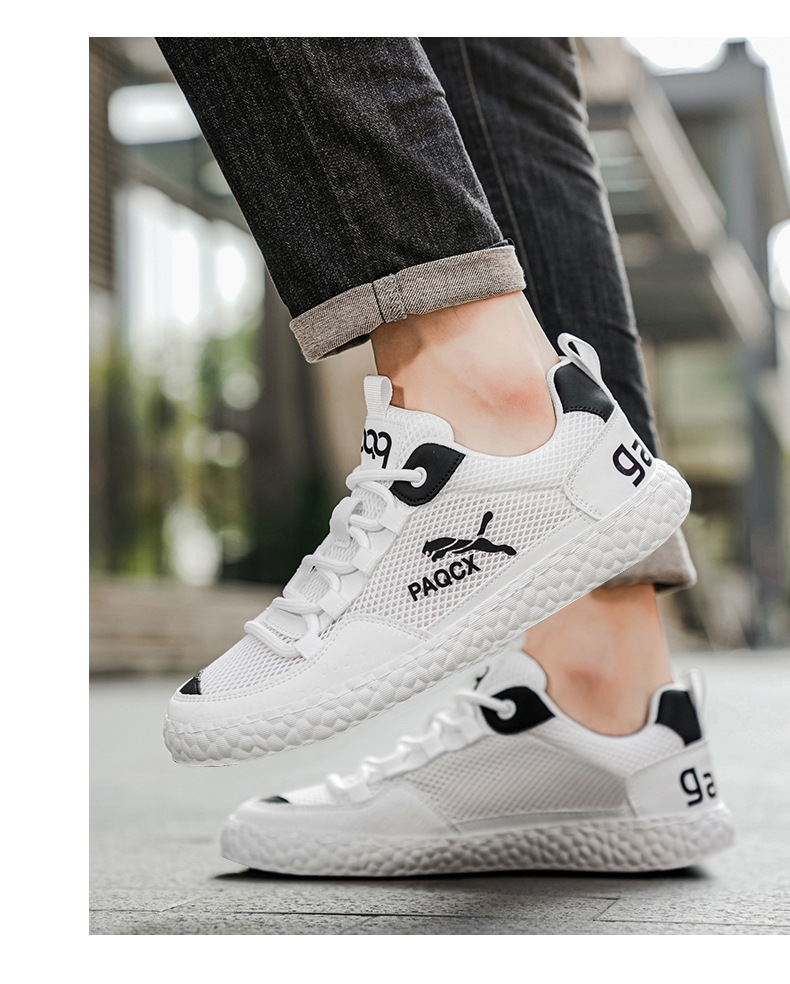 Men's Breathable Mesh Casual Shoes, Lightweight Comfortable Low-Top Sneakers