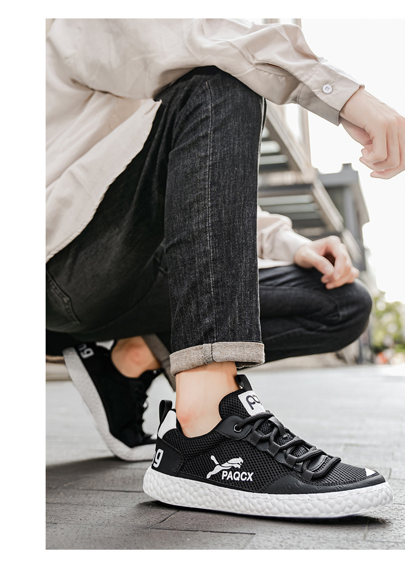 Men's Breathable Mesh Casual Shoes, Lightweight Comfortable Low-Top Sneakers