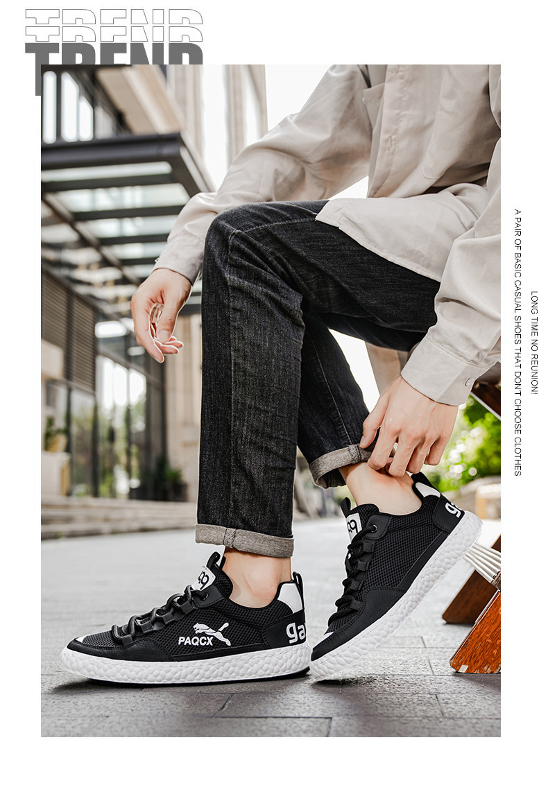 Men's Breathable Mesh Casual Shoes, Lightweight Comfortable Low-Top Sneakers