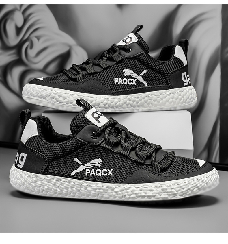 Men's Breathable Mesh Casual Shoes, Lightweight Comfortable Low-Top Sneakers