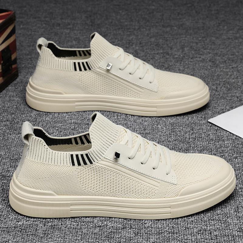 Men's PU Leather Slip-on Casual Shoes, Round Toe Low Top Board Shoes