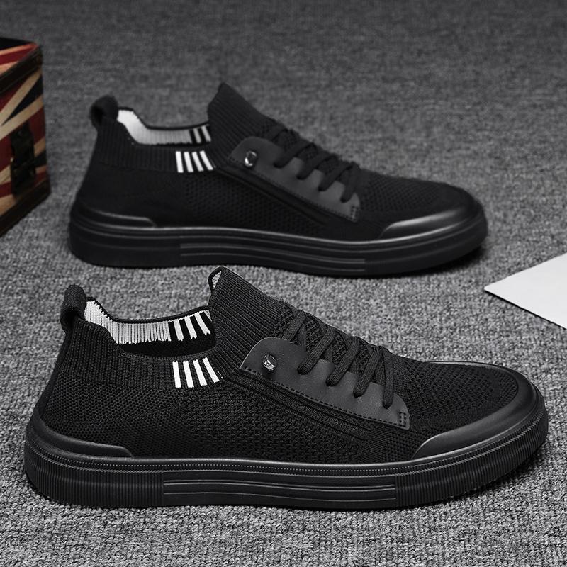Men's PU Leather Slip-on Casual Shoes, Round Toe Low Top Board Shoes