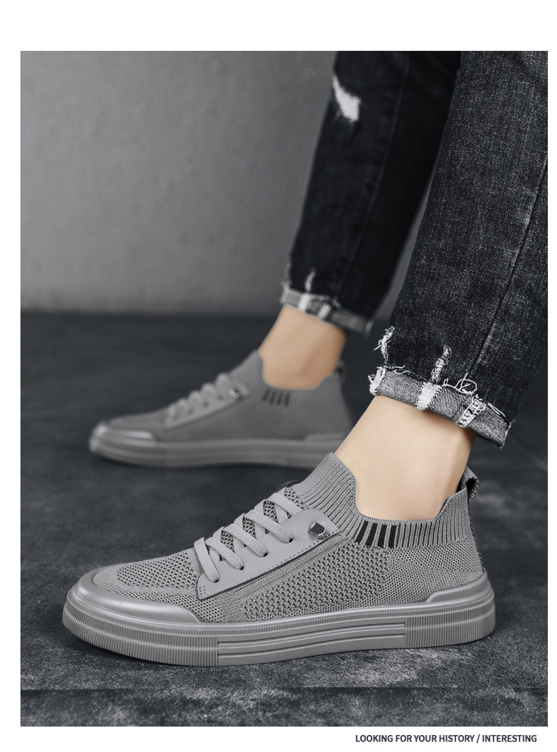 Men's PU Leather Slip-on Casual Shoes, Round Toe Low Top Board Shoes