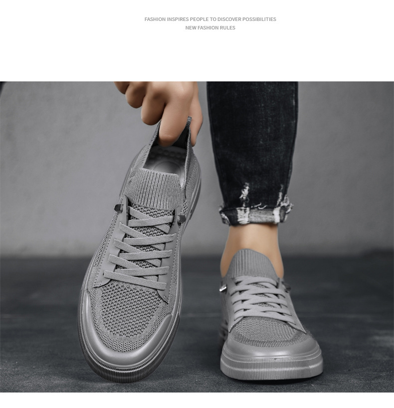 Men's PU Leather Slip-on Casual Shoes, Round Toe Low Top Board Shoes
