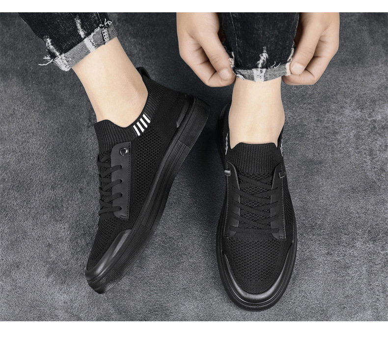 Men's PU Leather Slip-on Casual Shoes, Round Toe Low Top Board Shoes
