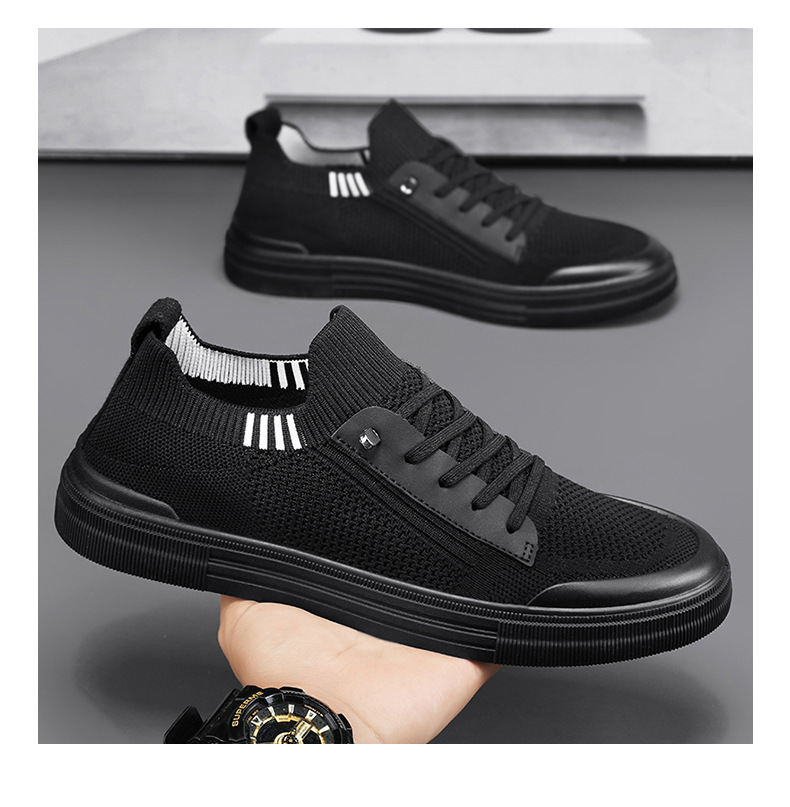 Men's PU Leather Slip-on Casual Shoes, Round Toe Low Top Board Shoes