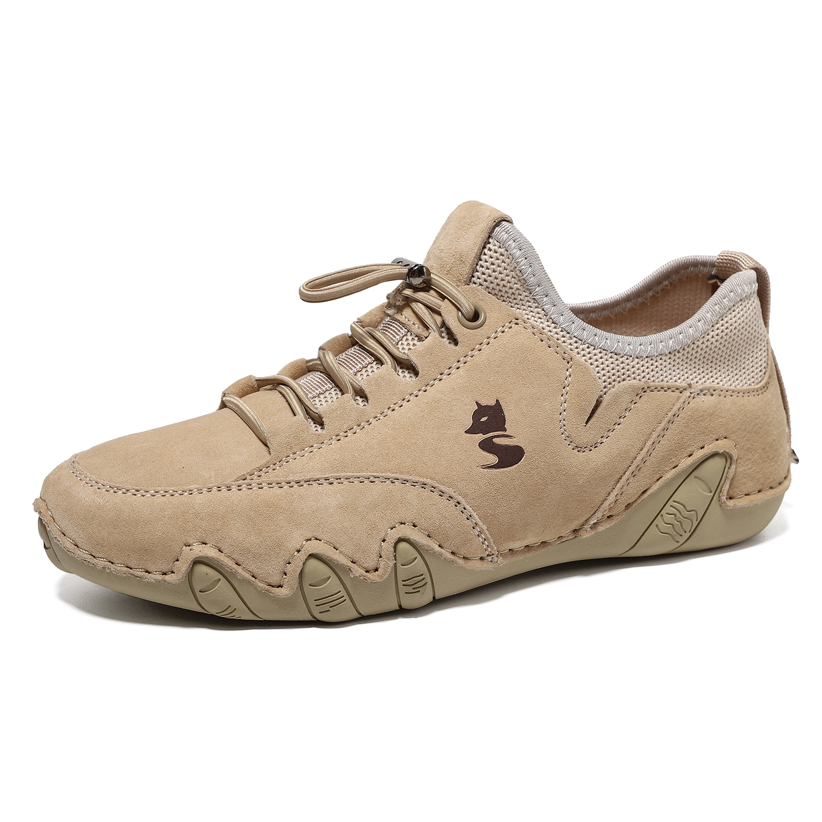 Unisex Genuine Leather Outdoor Casual Sneakers, Breathable Round Toe Flat Shoes for Spring Summer Autumn Winter